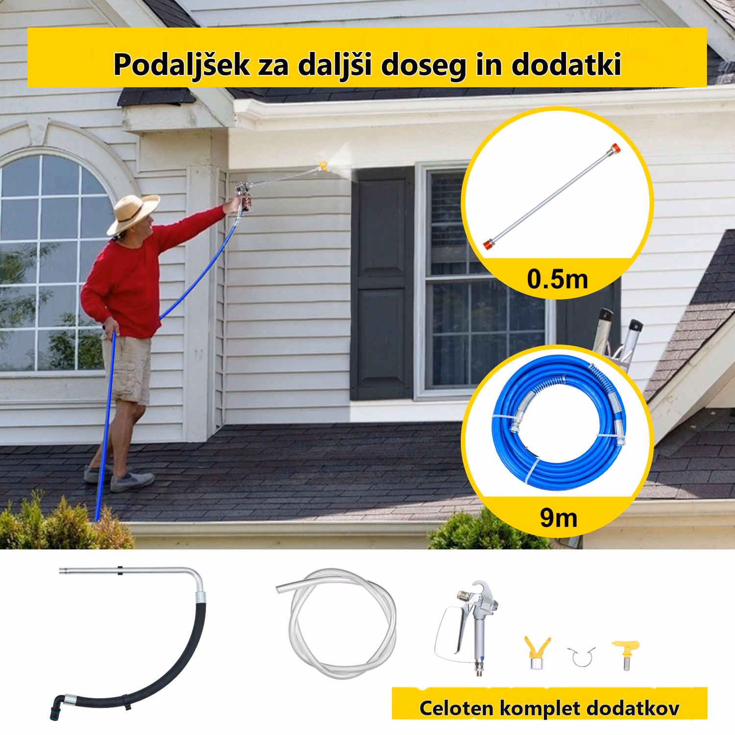 Brezračna električna brizgalna naprava za barvanje sten 1500/1800 W – podrobnosti izdelka 4