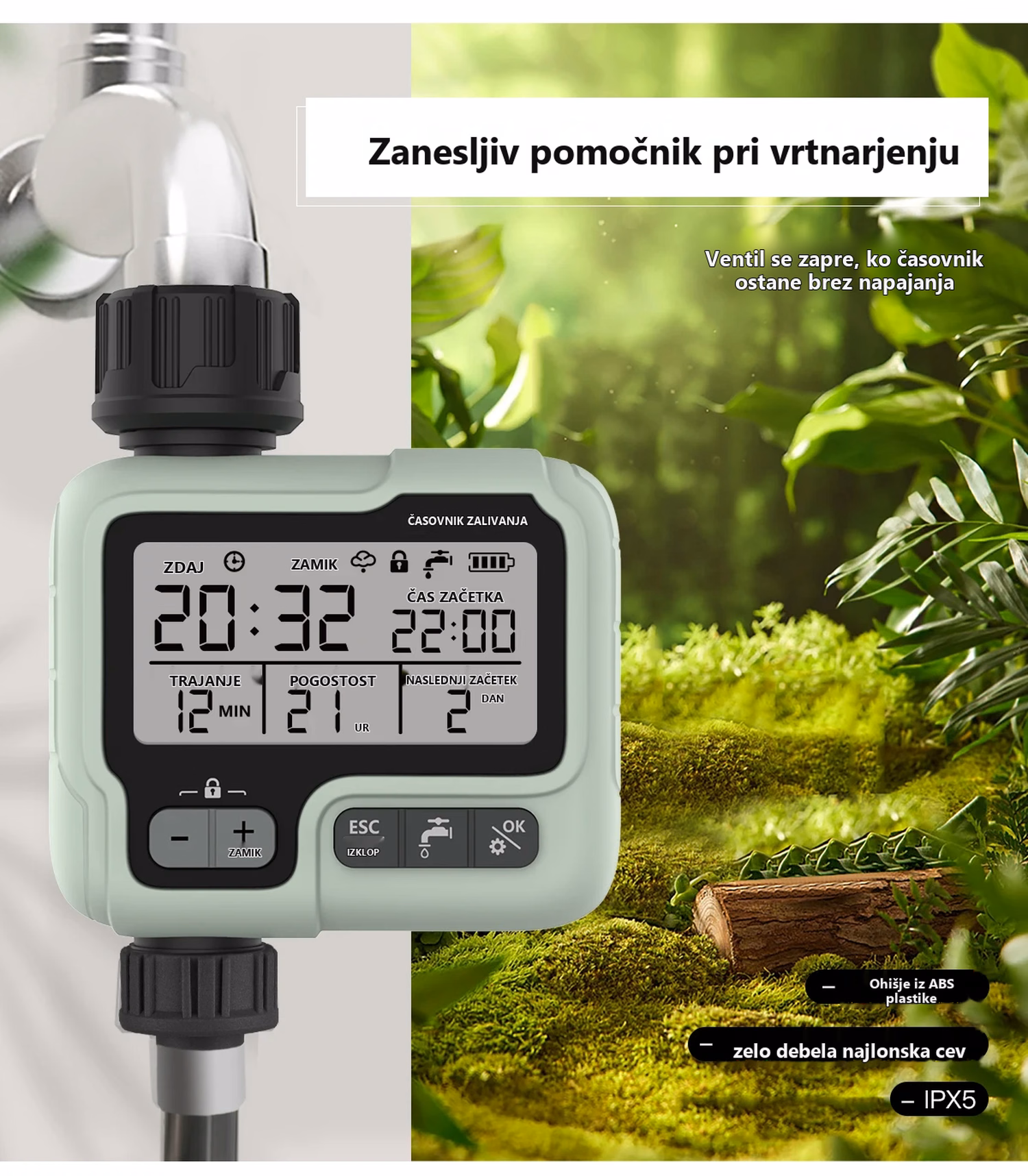 Digitalni avtomatski časovnik za zalivanje HCT-322 – podrobnosti izdelka 17