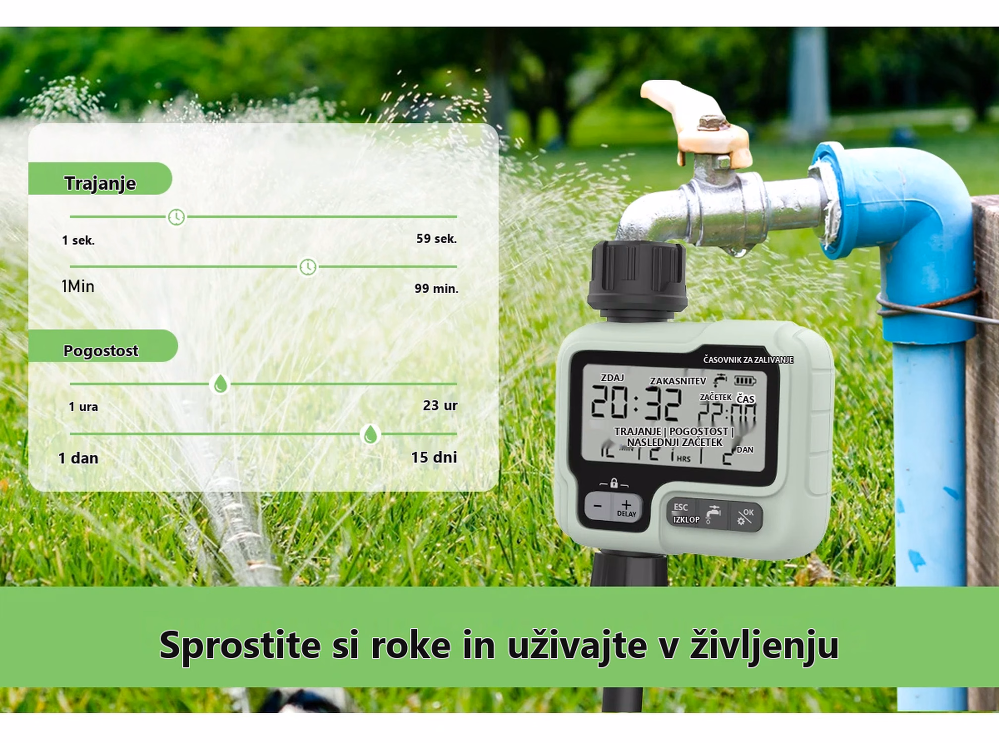 Digitalni avtomatski časovnik za zalivanje HCT-322 – podrobnosti izdelka 5