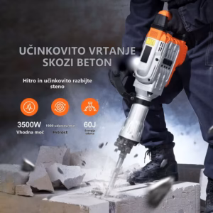 Električno rušilno kladivo 1500 W, 2200 W ali 3500 W z dleti – glavna slika