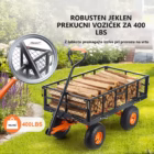 Kovinski vrtni prekucni voziček z nosilnostjo do 180 kg – galerijska slika 3