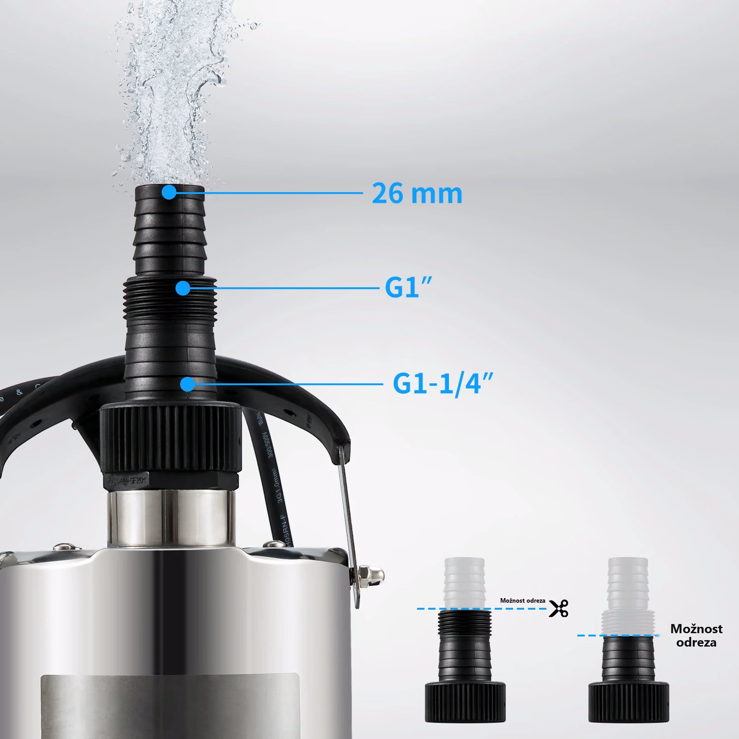 Potopna črpalka za odpadno vodo 550–2200 W – podrobnosti izdelka 12